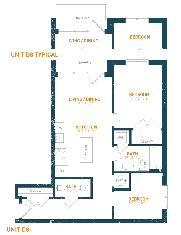 View Brookland Press's Forge 925-B322 Apartment Floor Plan in DC